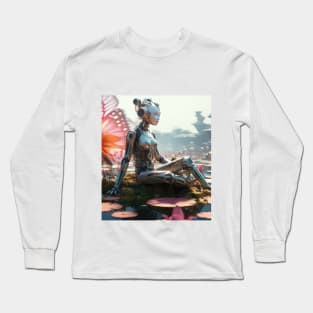 Robot & Water Lilies Long Sleeve T-Shirt